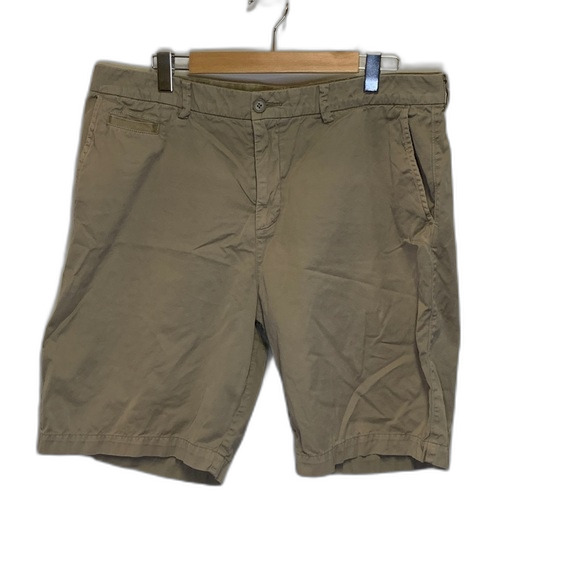 Quicksilver Tan Flat Front Chino 10" Inseam Shorts Size 38 - Picture 2 of 13